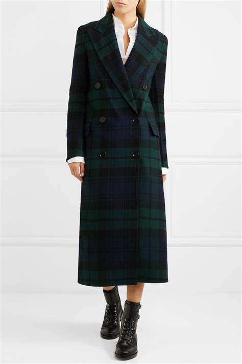 burberry double breasted tartan wool coat|burberry check wool coats.